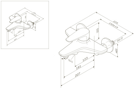 Смеситель для ванны AM.PM Inspire F5010000