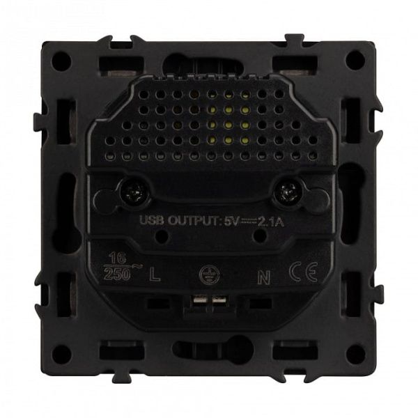 Розетка с заземлением и со шторкой и 2хUSB type A, без рамки Arlight NOBE 054289(1)