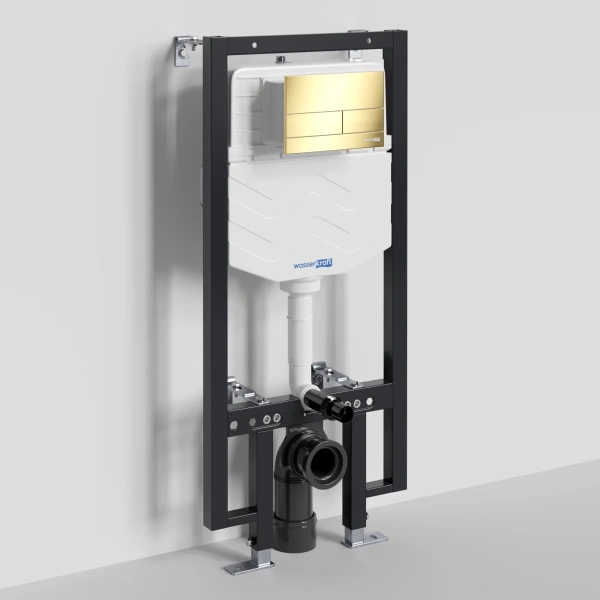 Инсталляция для унитаза WasserKRAFT Vils 56 56TLT.010.ME.PG04 с кнопкой смыва, золотой
