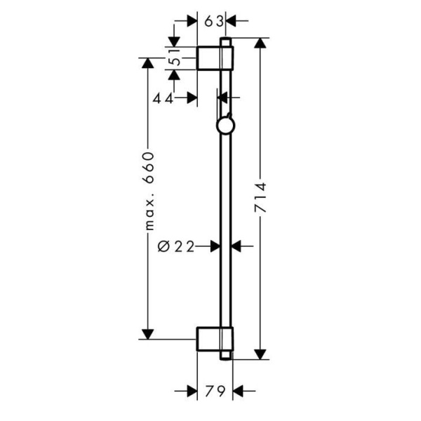 Душевая штанга hansgrohe Unica Varia 27355000 72 см хром