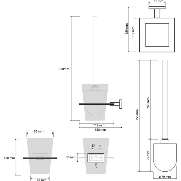 Туалетный ершик Bemeta Plaza 118113012