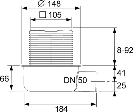 Трап Tece Drainpoint 3601050 боковой