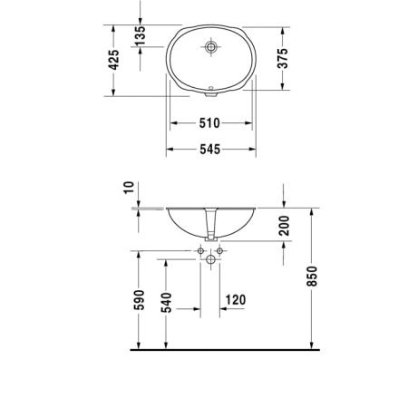 Раковина Duravit Santosa 54 0466510000