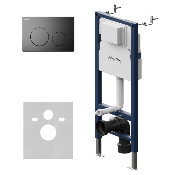 Инсталляция для унитаза AM.PM PrimeFit I012709.0138 с клавишей смыва черный матовый
