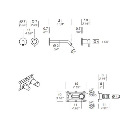 Внутренняя часть Milldue 2553 для смесителя 2552