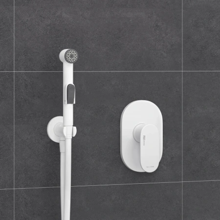 Гигиенический душ WasserKRAFT Mindel A85056 со смесителем, белый