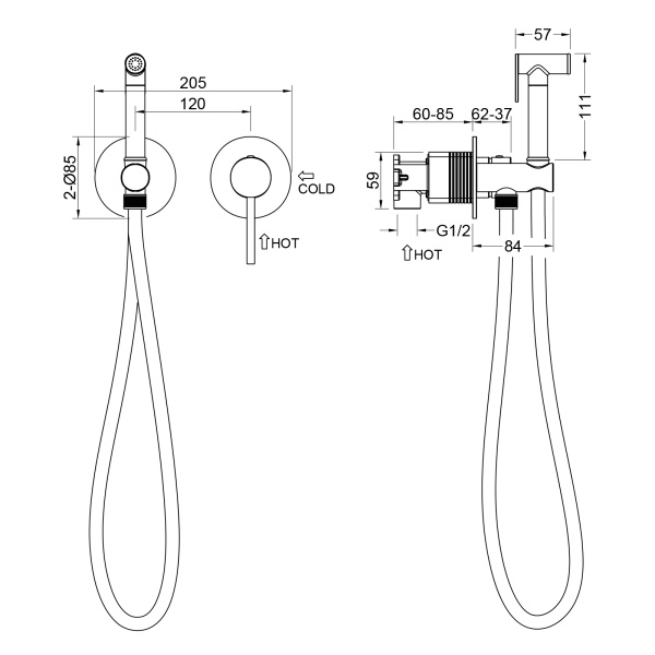 Смеситель для душа Timo Saona 2339/03SM черный матовый