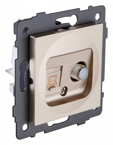 ТВ-розетка и SAT-розетка оконечная без рамки Kollinger  REA-022GD