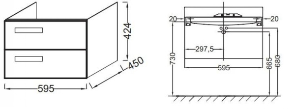 Тумба под раковину подвесная Jacob Delafon Reve EB1135-R-F26 сливовый