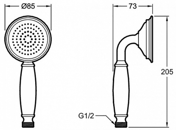 Лейка для душа Jacob Delafon Louise E24366-CP хром/белый