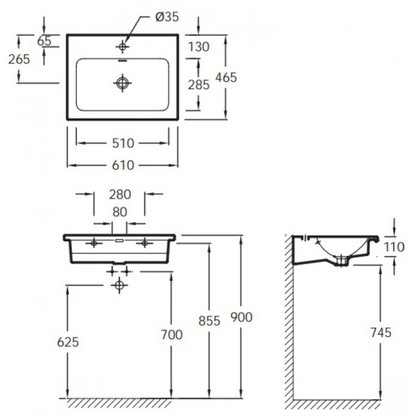 Раковина Jacob Delafon Vox EXAF112-00