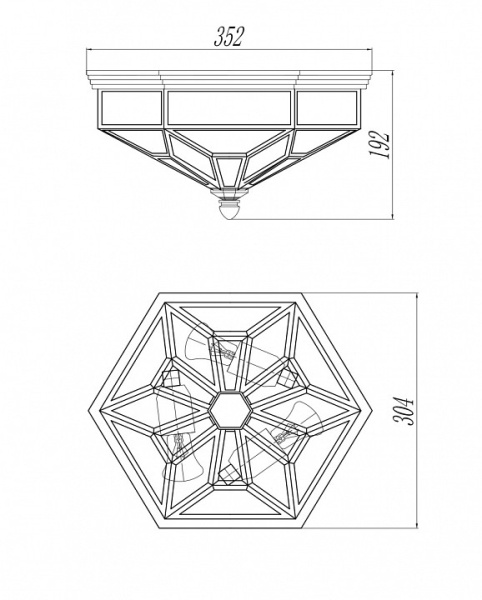 Накладной светильник Maytoni Zeil H356-CL-03-BZ