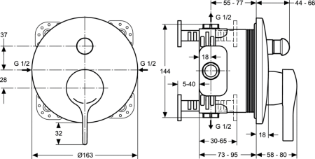 Смеситель для ванны и душа Ideal Standard Melange A4720AA