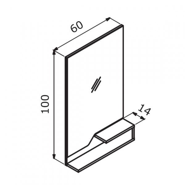 Зеркало Orka Galia 60 3000858 c подсветкой Lidya