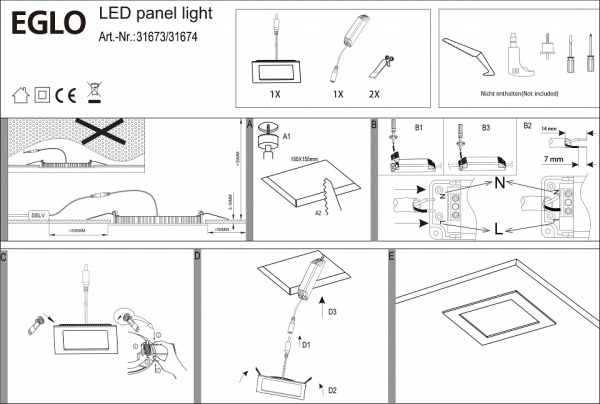 Встраиваемый светильник Eglo Fueva 1 31673