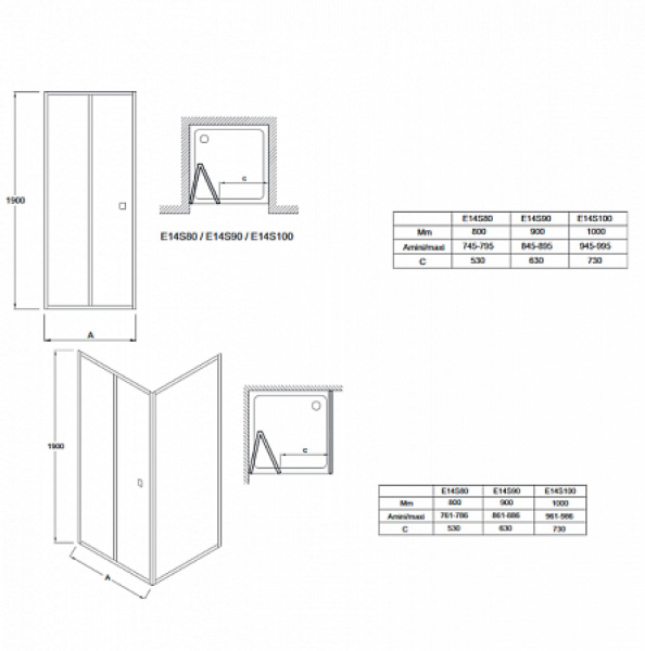 Душевая дверь 80x190 Jacob Delafon Serenity E14S80-GA
