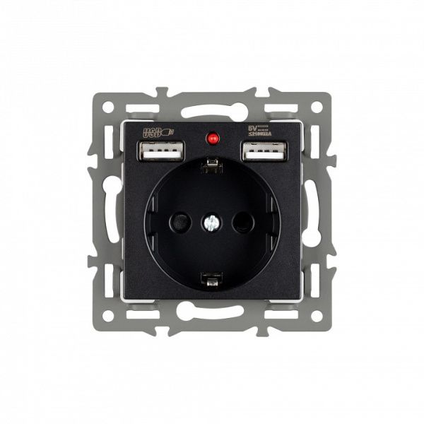 Розетка с заземлением и 2хUSB type A, без рамки Arlight SCT 043734