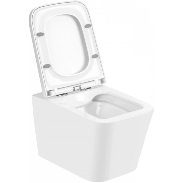 Унитаз подвесной Agger AT08100 безободковый, с сиденьем микролифт, белый глянец