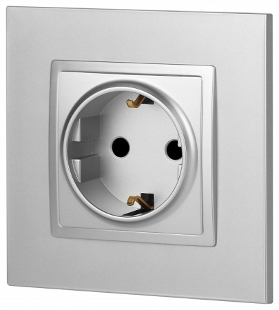 Розетка с заземлением и со шторкой, без рамки Эра Эра Elegance 14-2102-03