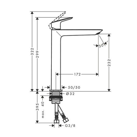 Смеситель для раковины hansgrohe Logis Fine 240 71258000 хром