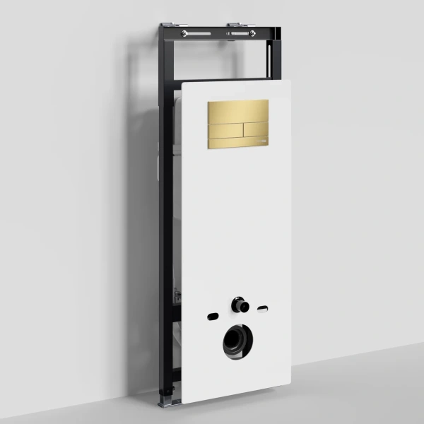 Инсталляция для унитаза WasserKRAFT Salm 27 27TLT.010.ME.WH.MG04 с кнопкой смыва, золотой матовый