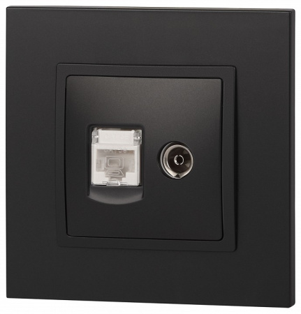 ТВ-розетка и розетка Ethernet RJ-45 без рамки Эра Эра Elegance 14-3110-05