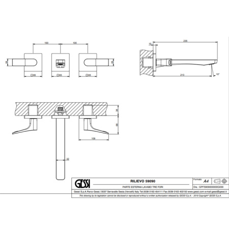 Смеситель для раковины Gessi Rilievo 59090#031