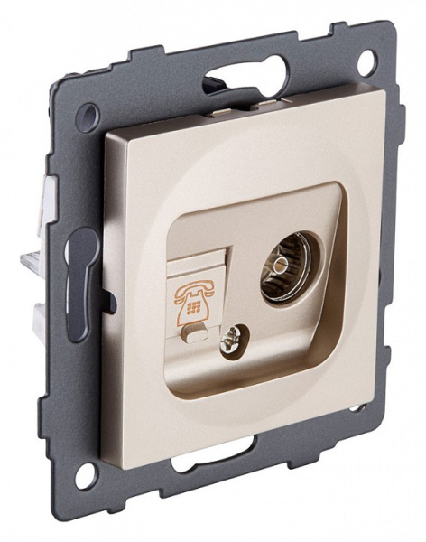 Розетка двойная RJ-11 и Ethernet RJ-45, без рамки Kollinger  REA-013GD