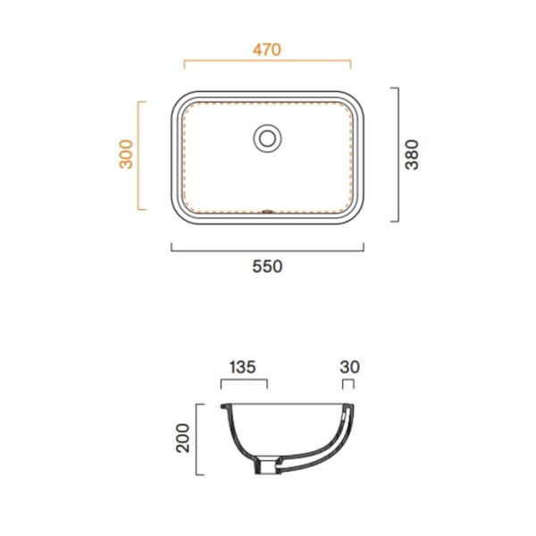 Раковина Catalano Italy 55 0727550001