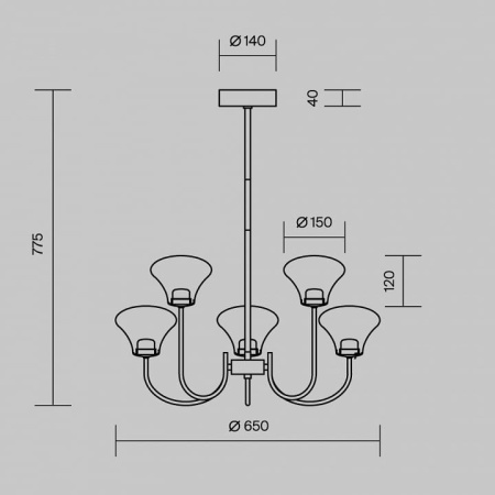 Люстра на штанге Maytoni Династия MOD402PL-L20BS3K