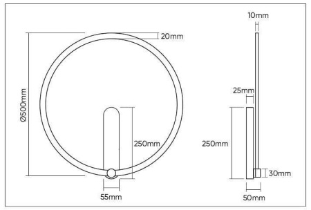 Накладной светильник Denkirs ROUND DK5035-BK
