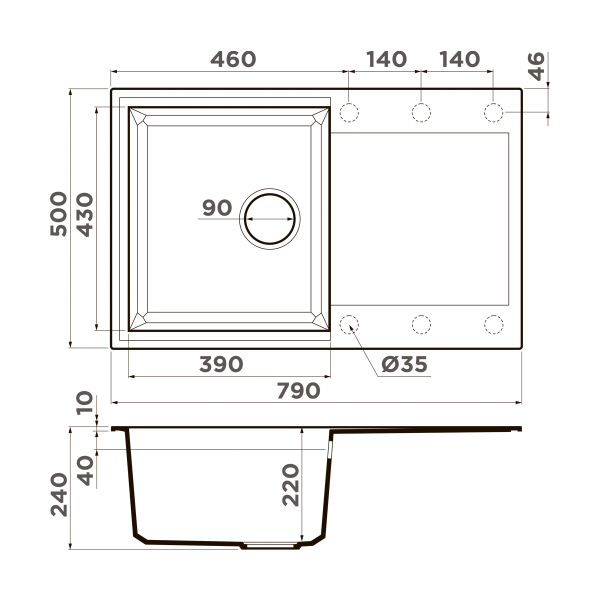 Кухонная мойка Omoikiri Sakaime 79-SA Tetogranit/бежевый 4993278