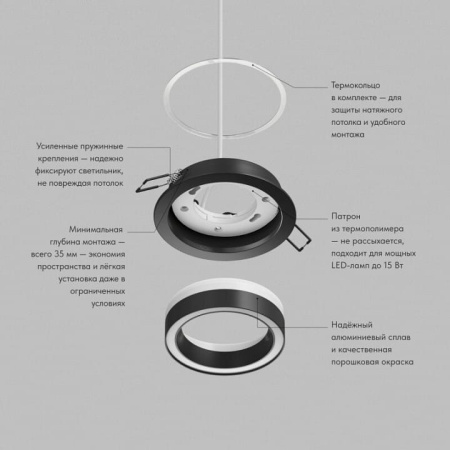 Встраиваемый светильник Denkirs GLOW DK-DH2010-BK