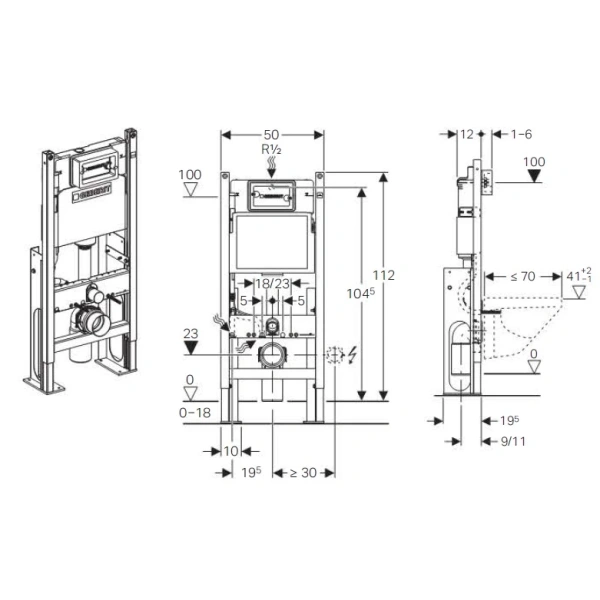 Инсталляция для унитаза Geberit Duofix Delta 457.570.00.1
