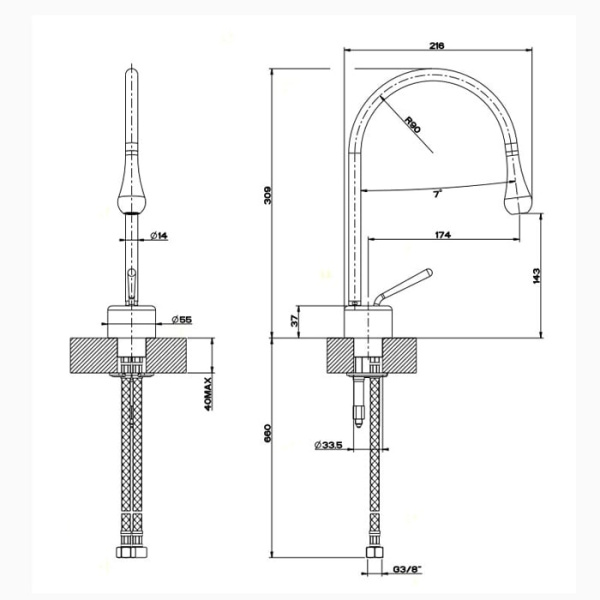 Смеситель для раковины Gessi Goccia 33601#031