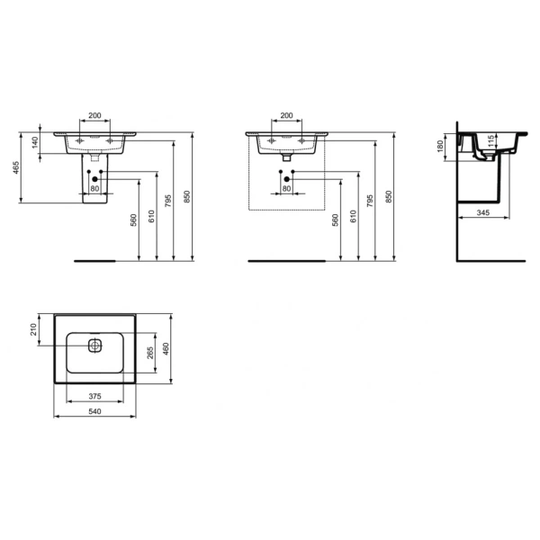 Раковина 54x46 см Ideal Standard Strada II T363201