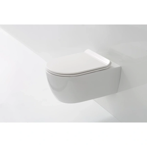 Унитаз подвесной SSWW NC2039 безободковый, с сиденьем микролифт, белый