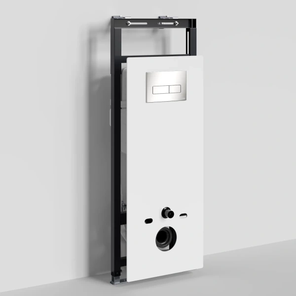 Инсталляция для унитаза WasserKRAFT Salm 27 27TLT.010.ME.WH.BN03 с кнопкой смыва, никель