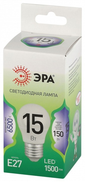 Лампа светодиодная Эра Green Line E27 15Вт 6500K LED P45-15W-865-E27 GL