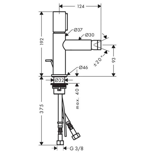 Смеситель для биде Axor Uno 45210000