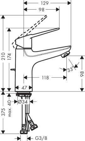 Смеситель для раковины hansgrohe Novus Loop 71081000