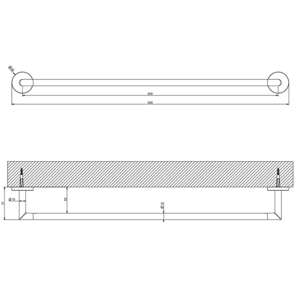 Полотенцедержатель Gessi Tondo 60 см 63703#299 черный матовый