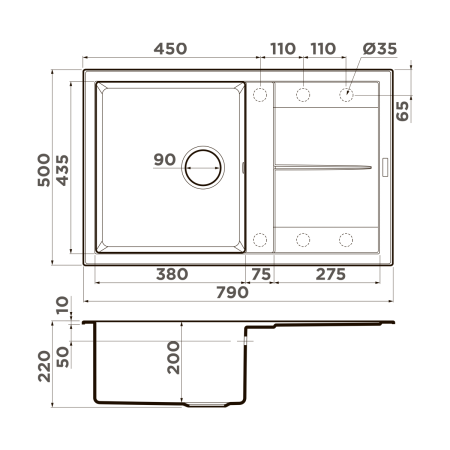 Кухонная мойка Omoikiri Sumi 79A 4997099 зеленый ветер