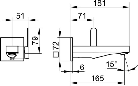 Смеситель для раковины Keuco IXMO Flat 59516370302 черный матовый