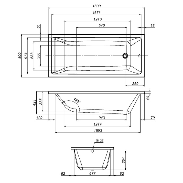Каркас для ванны 180х80 AM.PM Gem W93A-180-080W-R серый