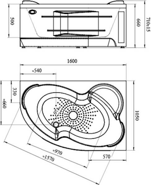 Акриловая ванна Радомир Ирма 160х105 2-01-0-2-1-229 белый