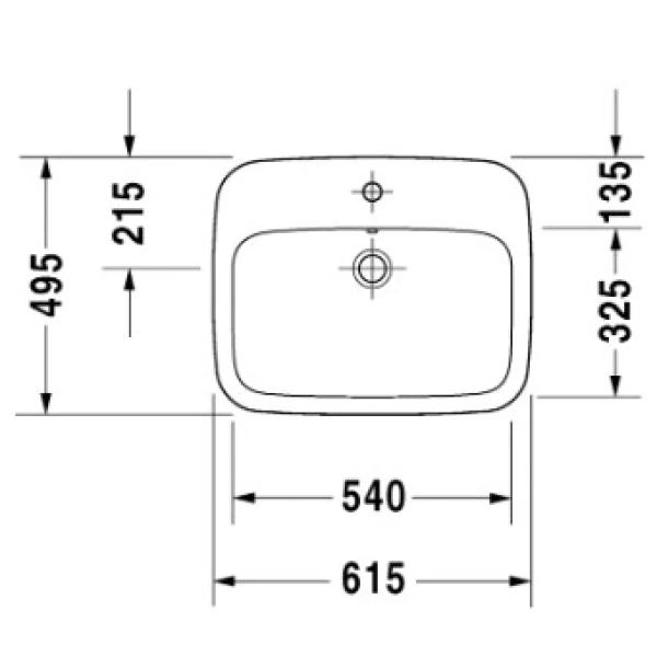 Раковина 61,5x49,5 см Duravit DuraStyle 0374620000