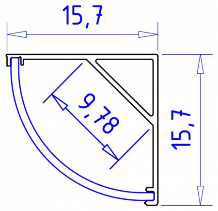 Профиль накладной угловой внутренний Ambrella Light GP GP2100BK