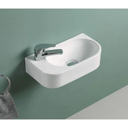 Раковина CeramaLux 78204R 40x21,5 см R, рукомойник, белый