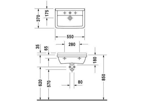 Раковина Duravit Starck 3 0301550000